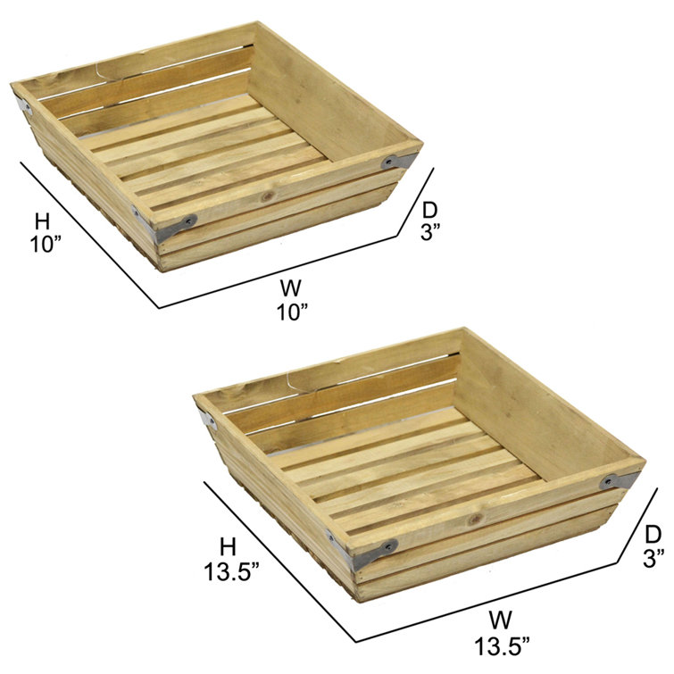 Charlton Home® 2 Piece Wood Crate Set Wayfair
